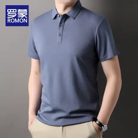 罗蒙polo衫男短袖冰丝夏季薄款2025新款中年爸爸夏装翻领半袖T恤图片