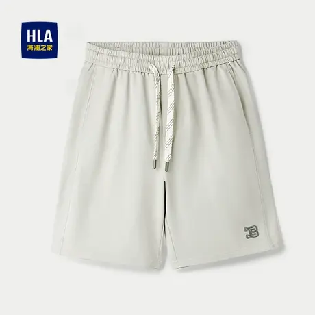 HLA/海澜之家抽绳系带休闲中裤25春夏新撞色刺绣洗水弹力短裤男商品大图