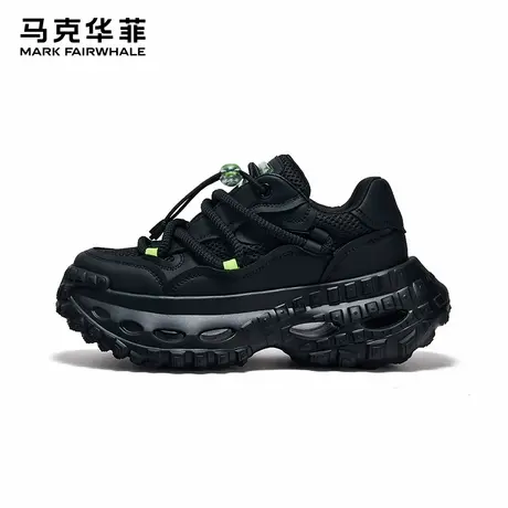 马克华菲老爹鞋男款透气男鞋夏季运动休闲情侣鞋女黑色男士轮胎鞋商品大图