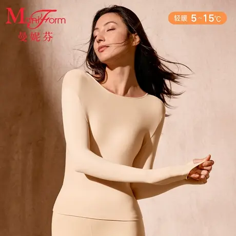 曼妮芬圆领长袖上衣女20210637商品大图