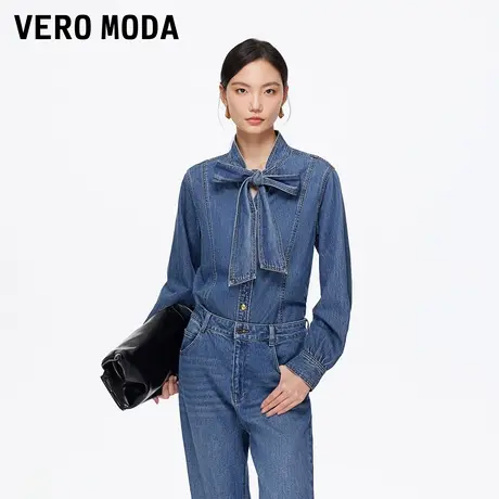 【来了就好】Vero Moda衬衫女2025秋冬纯棉复古百搭牛仔衬衫商品大图