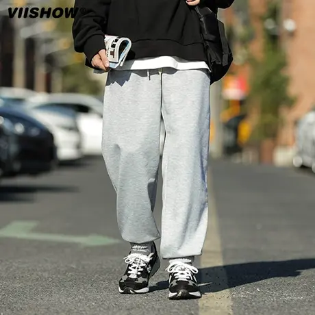 VIISHOW美式卫裤男款秋季潮牌男高街裤子宽松bf慵懒风运动束脚裤图片