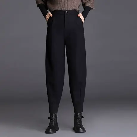 秋冬新款哈伦裤女宽松加大码显瘦中年妈妈高腰休闲加绒加厚马丁裤商品大图