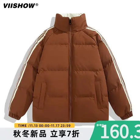VIISHOW拉条织带廓形棉衣冬季新款运动休闲百搭时尚简约外套男生商品大图