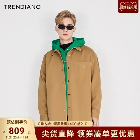TRENDIANO官方2023新款春季牛仔衬衫男士百搭外套商品大图