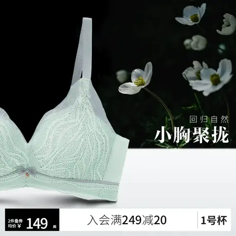 润微1号杯茶肌抑菌内衣女小胸聚拢收副乳防下垂胸罩文胸平胸专用图片