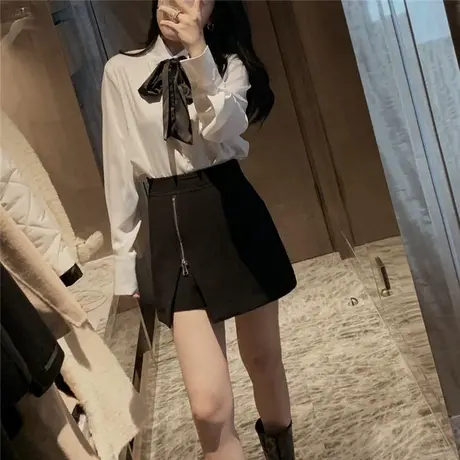 黑色高腰小个子休闲短裤女春季辣妹性感热裤修身显瘦直筒阔腿裤子图片