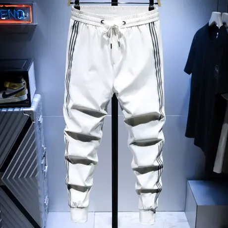 香港潮牌超薄款夏季冰丝休闲裤男宽松束脚百搭男士休闲长裤子男潮商品大图