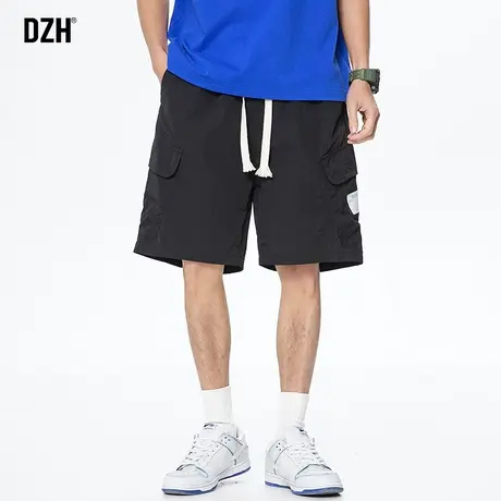 男士黑色冰丝裤子男夏季薄款机能风宽松五分裤运动短裤男裤速干裤图片