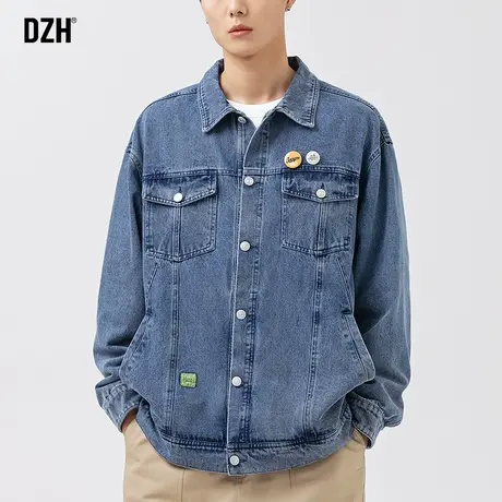 男生牛仔衣男外套春秋款美式潮牌青少年男装帅气学生潮流春装夹克商品大图