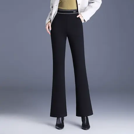 高腰微喇裤女秋冬2023新款气质加绒垂感长裤显瘦通勤职业喇叭裤子图片