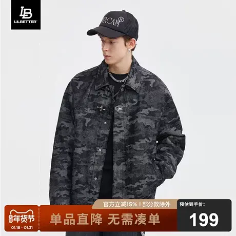Lilbetter牛仔外套男潮男上衣2024春季新款工装夹克美式街头男装图片
