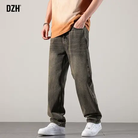 男士美式直筒牛仔裤男大码长裤2024年春季新款休闲裤水洗复古裤子商品大图