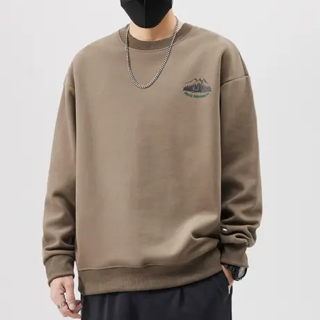 男士潮牌印花秋天长袖上衣春秋款圆领卫衣秋季男生男装情侣装秋装图片