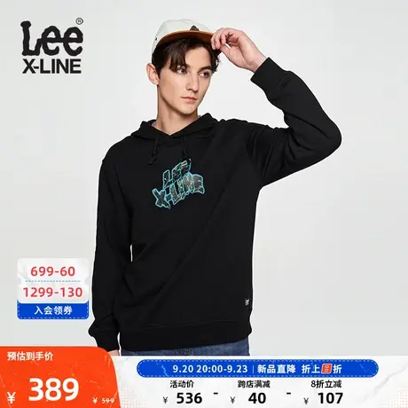 LeeXLINE23秋冬新品舒适版Logo多色连帽男长袖卫衣LMT0070974XH图片