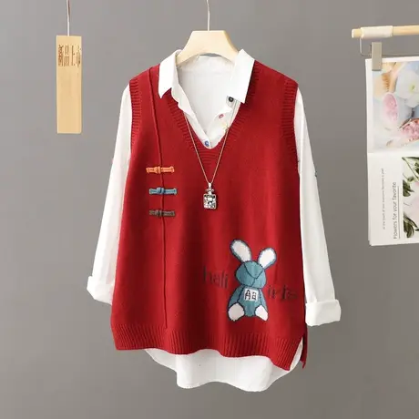 马甲女针织背心2023年秋装新款女士毛衣坎肩洋气V领时尚叠穿马夹图片