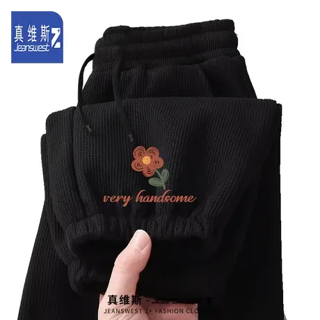真维斯Z卫裤男士春秋季2024新款时尚百搭休闲长裤运动宽松束脚裤H商品大图