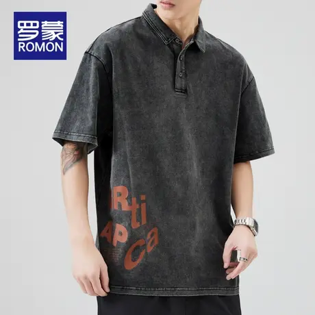 罗蒙夏季新款纯棉Polo衫男夏天薄款男士翻领短袖T恤宽松上衣服潮图片