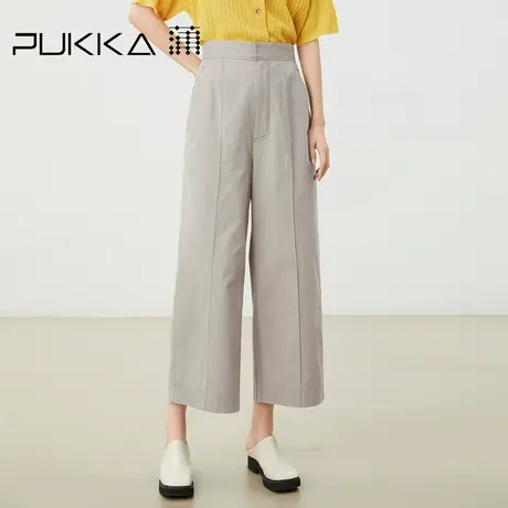 蒲PUKKA 阔腿裤女2023年春装新款文艺范宽松高腰显瘦棉直筒裤子图片