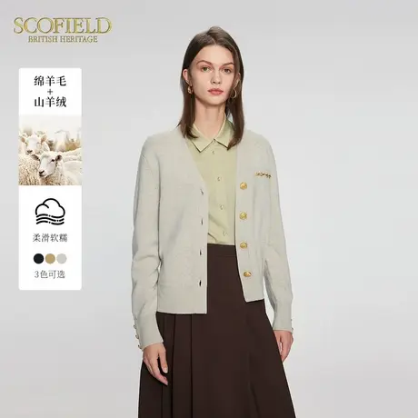 【绵羊毛+山羊绒】Scofield女装慵懒风零压针织开衫冬季商品大图