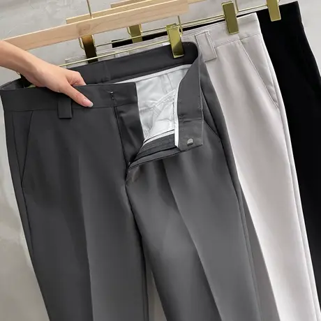 春秋季新款九分裤男垂感免烫小西裤男士修身小脚潮流休闲裤长裤子图片