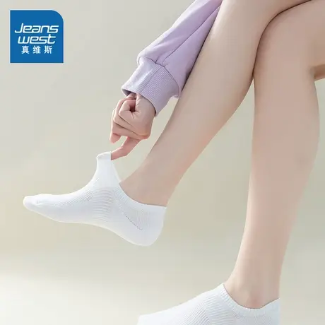 PZ真维斯女装2025夏季新款  女款舒适透气百搭净色船袜(3双装)商品大图
