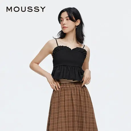 MOUSSY 2025夏季新品甜美荷叶边抽褶花苞蓬蓬吊带衫028ISA30-2161图片