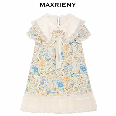 【奥莱】MAXRIENY春童装碎花连衣裙亲子装母女设计感洋气公主气质图片