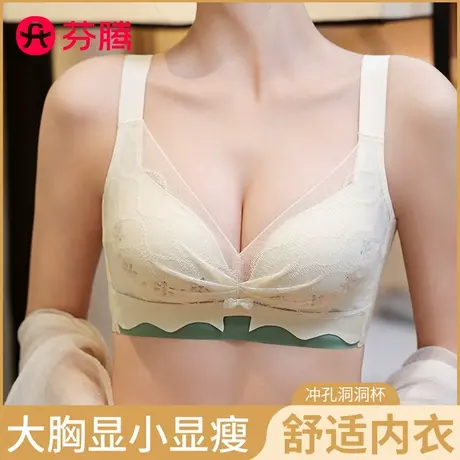 芬腾女士夏季大胸显小薄款内衣舒适透气聚拢防下垂收副乳文胸罩女商品大图