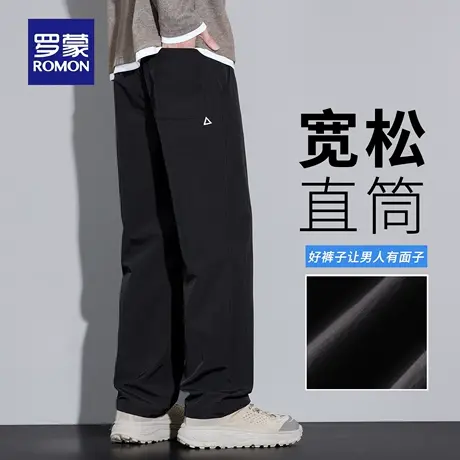 罗蒙男潮流百搭休闲裤秋季新款宽松直筒长裤潮流出勤运动裤子N3Z图片