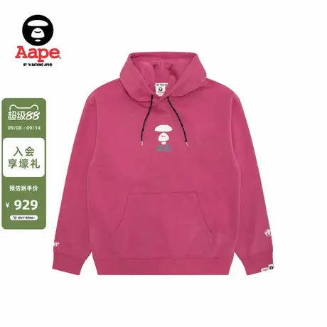 Aape旗舰店男装秋冬猿人字母印花休闲薄绒连帽卫衣D312XXP商品大图