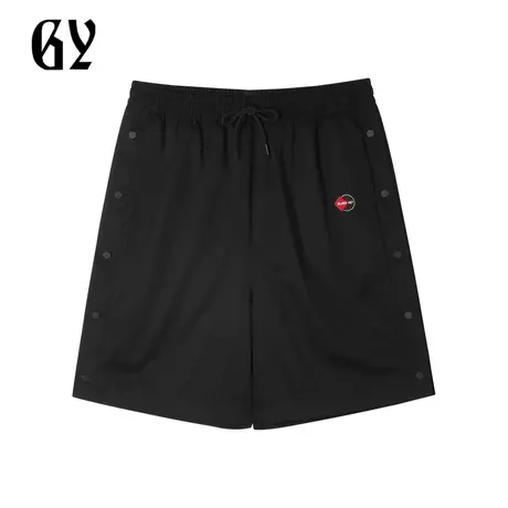 雅戈尔奥莱 GY男装夏侧边排扣松紧腰抽绳设计直筒男士休闲短裤商品大图
