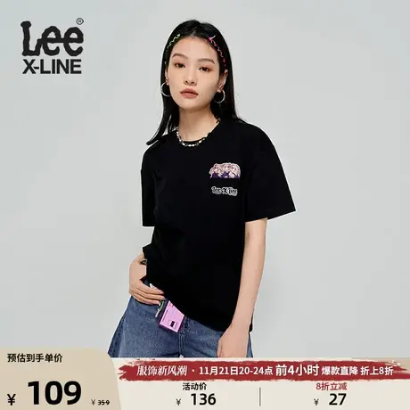 Lee舒适男友版型3D小熊图案印花多色圆领女短袖T恤潮LWT0055523RX图片