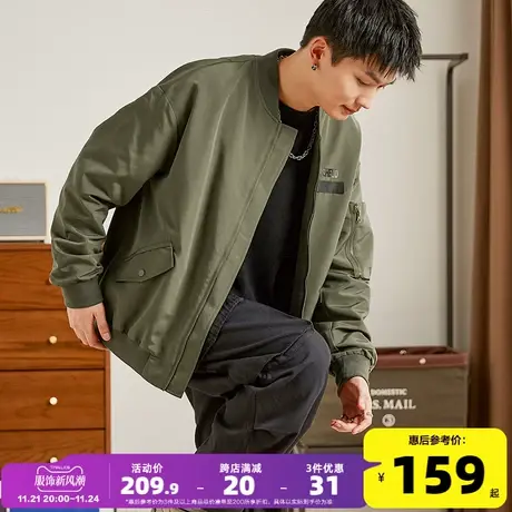 唐狮2023春季新款夹克外套男飞行员夹克棒球服美式棒球领休闲外套图片