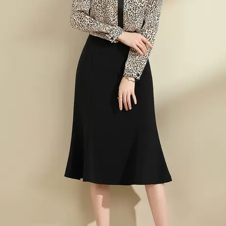 春季新品时尚显瘦半身裙百搭通勤小黑裙修身包臀裙图片