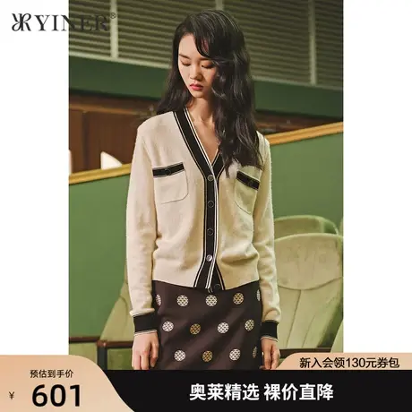 YINER音儿商场同款女装2021秋季新款气质简约休闲毛针织衫商品大图