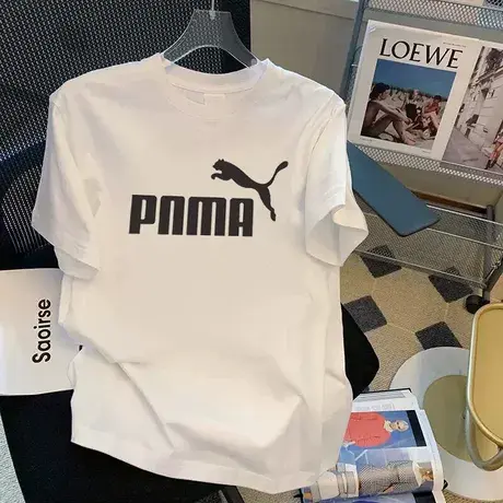 官方正品奥特莱斯夏季纯棉运动短袖宽松情侣潮流大码半袖T恤男女图片