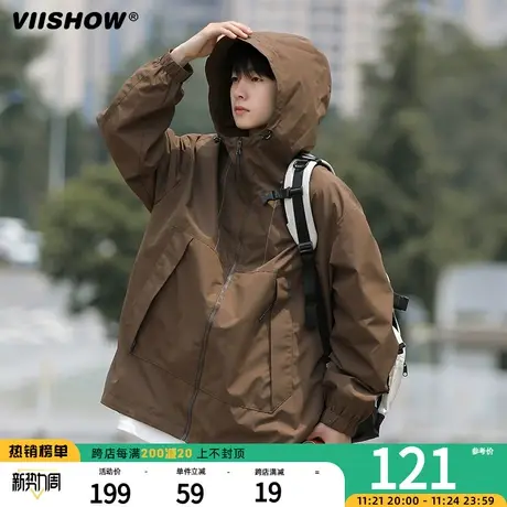 VIISHOW户外冲锋夹克男女2023新款春秋季美式防水山系露营夹克外商品大图