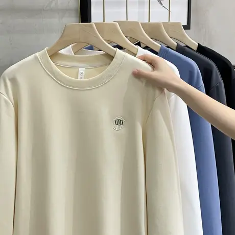 时尚卫衣男2023秋冬新款美式潮流休闲小太空人印花百搭圆领T恤男商品大图