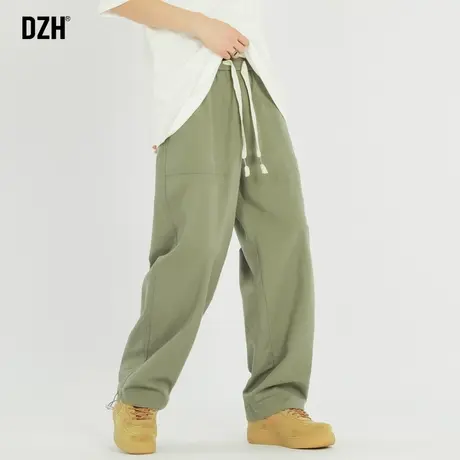 男士纯棉运动休闲裤男春夏款宽松直筒裤抽绳束脚2023新款高街裤子图片