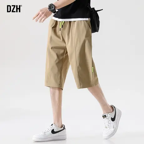 男士日系工装短裤男夏季宽松速干运动裤2023新款卡其色五分裤中裤商品大图