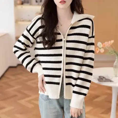 针织外套开衫女秋款女装2023年新款上衣小香风外搭开衫高级感毛衣商品大图