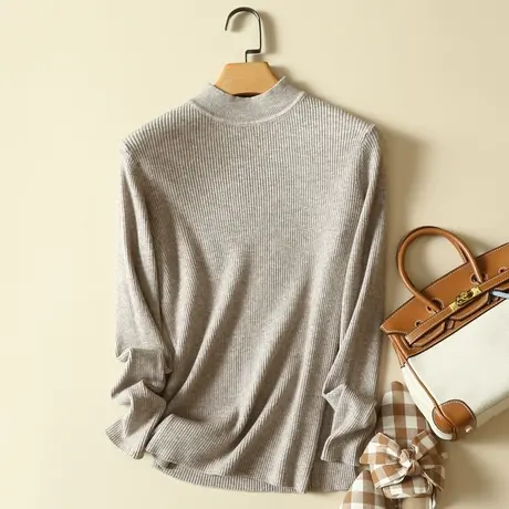 半高领毛衣套头打底衫女秋冬2022年新款内搭爆款百搭长袖针织衫女商品大图