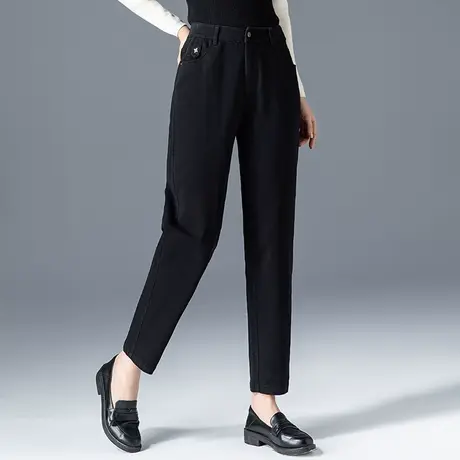 九分哈伦裤女黑色裤子2023新款老爹萝卜裤宽松休闲裤春秋妈妈女裤商品大图