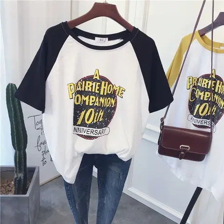 短袖T恤女夏季宽松韩版潮学生百搭原宿bf风半袖体恤 韩风chic上衣商品大图