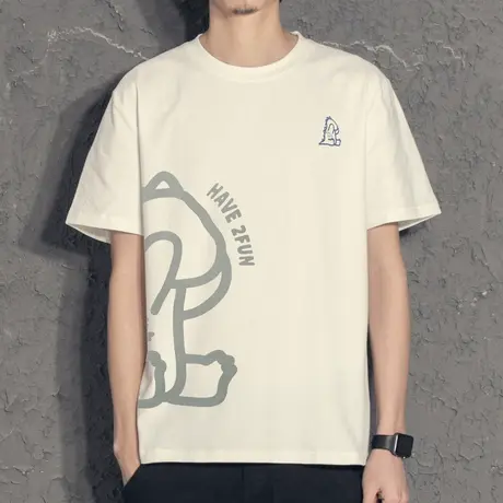 2022夏季新款印花短袖男士t恤宽松学生体恤ins潮牌男装夏装青少年图片