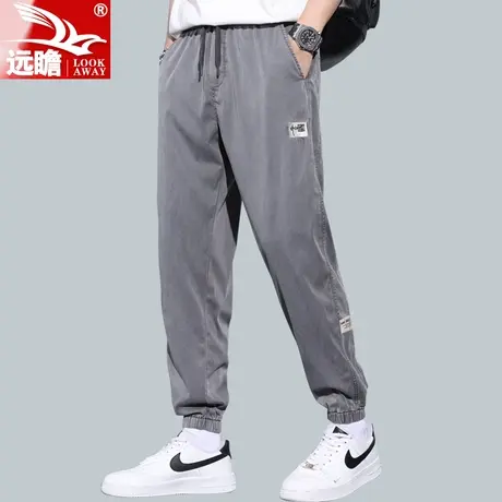 男士冰丝休闲裤男夏季薄款宽松直筒天丝夏天潮牌超薄束脚裤子男款商品大图