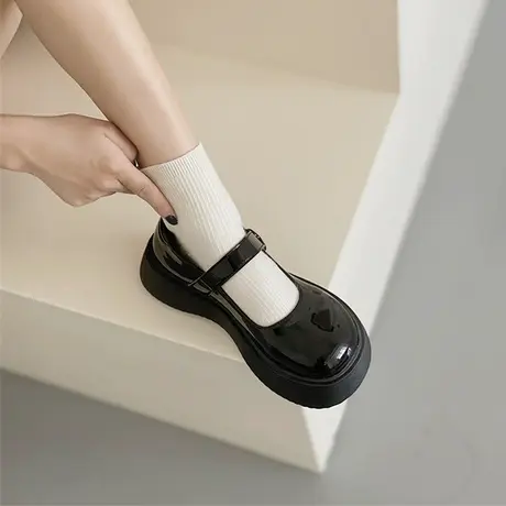 大头厚底法式玛丽珍小皮鞋女春秋2023年新款复古英伦风学生jk单鞋商品大图