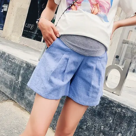 【夏装秒】孕妇短裤潮妈外穿款托腹短裤时尚宽松孕妇裤大码夏装商品大图