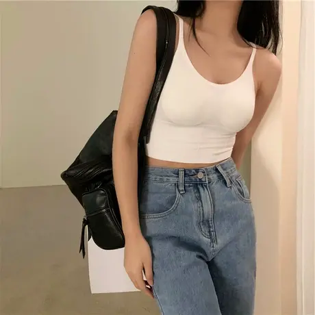 2024针织吊带卡卡U型美背内搭网红运动背心女打底衫外穿短款上衣商品大图